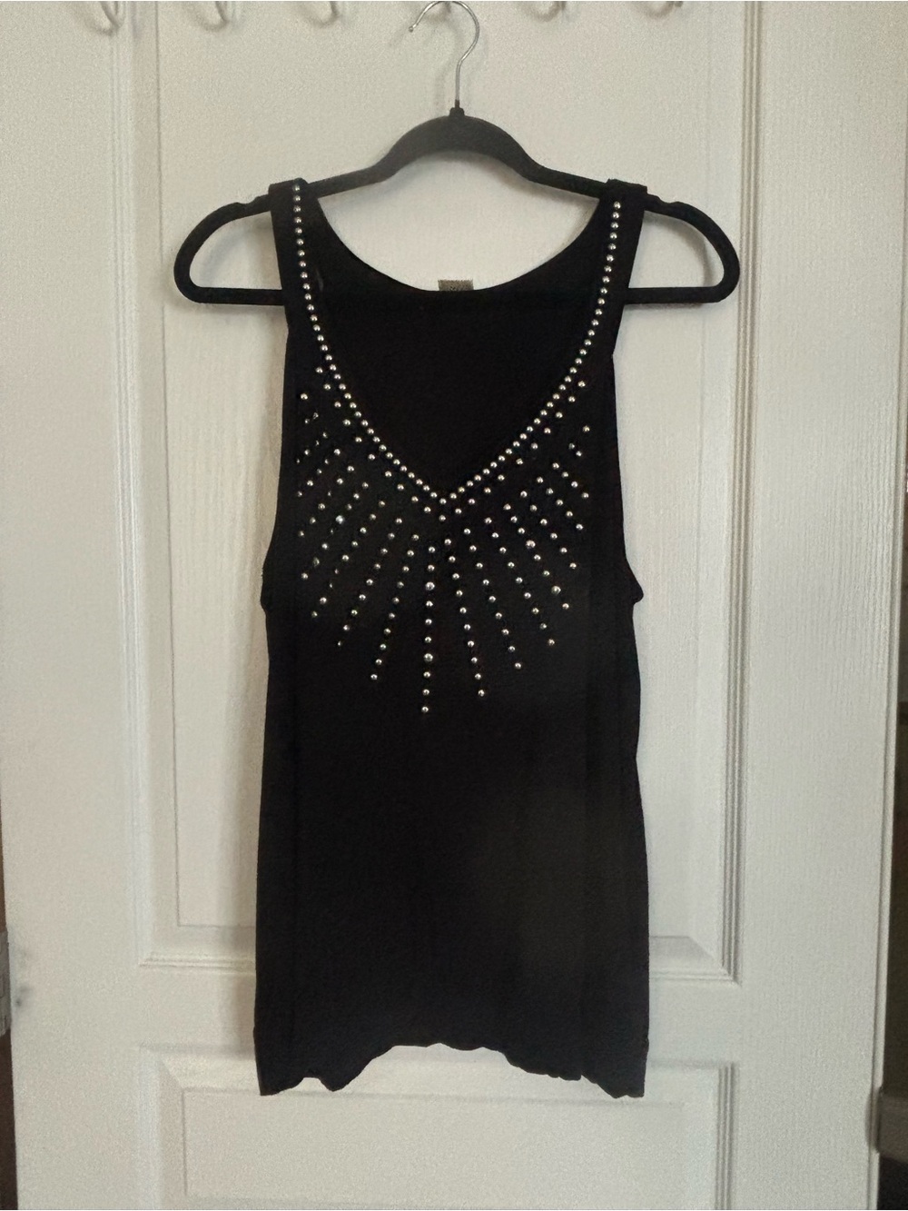 Michael Kors Black Studded V-Neck Tank
